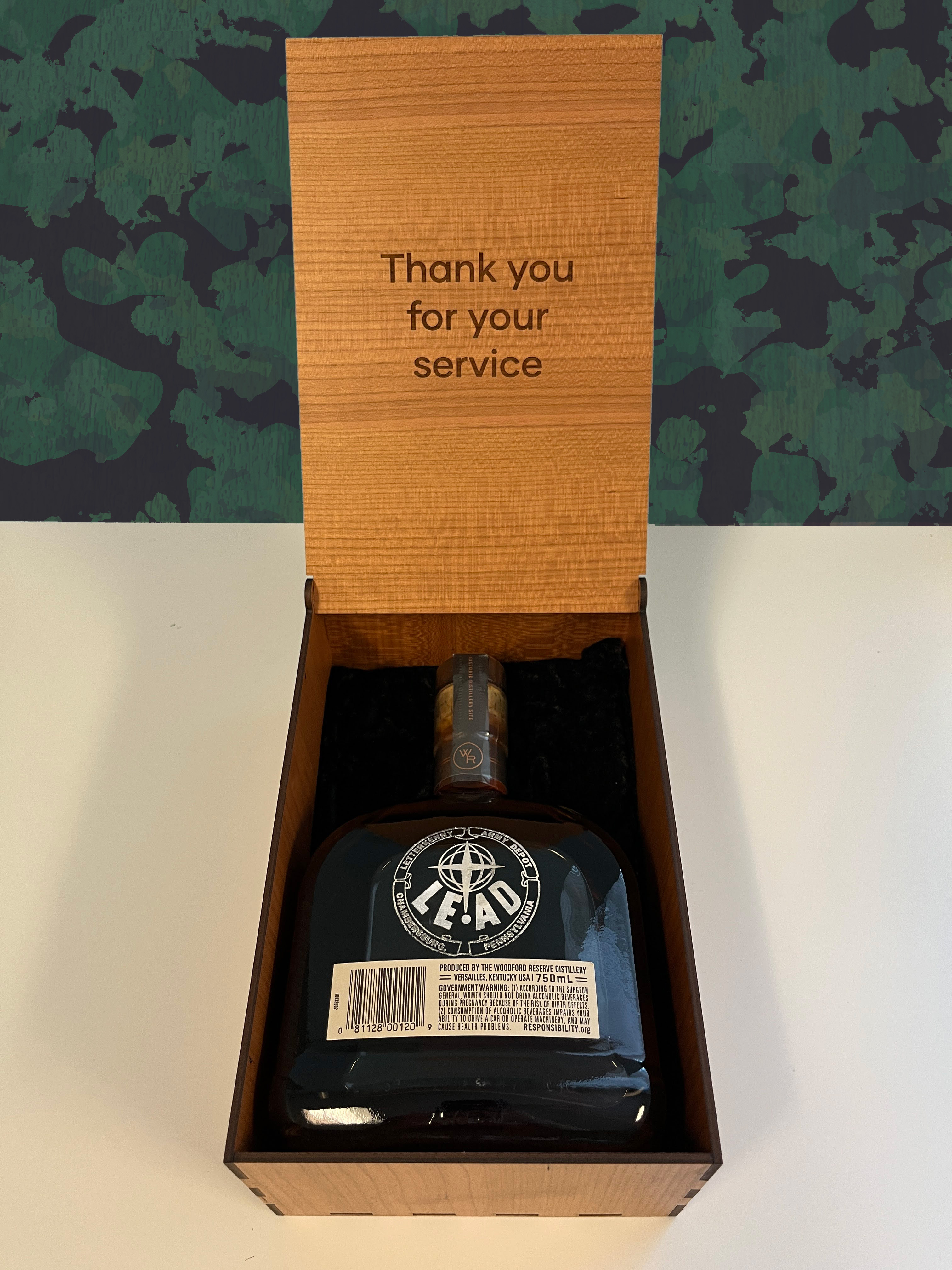 Custom Box with Engraved Bourbon Bottle